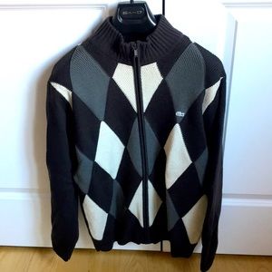 Authentic Lacoste Argyle Will Full Zip
